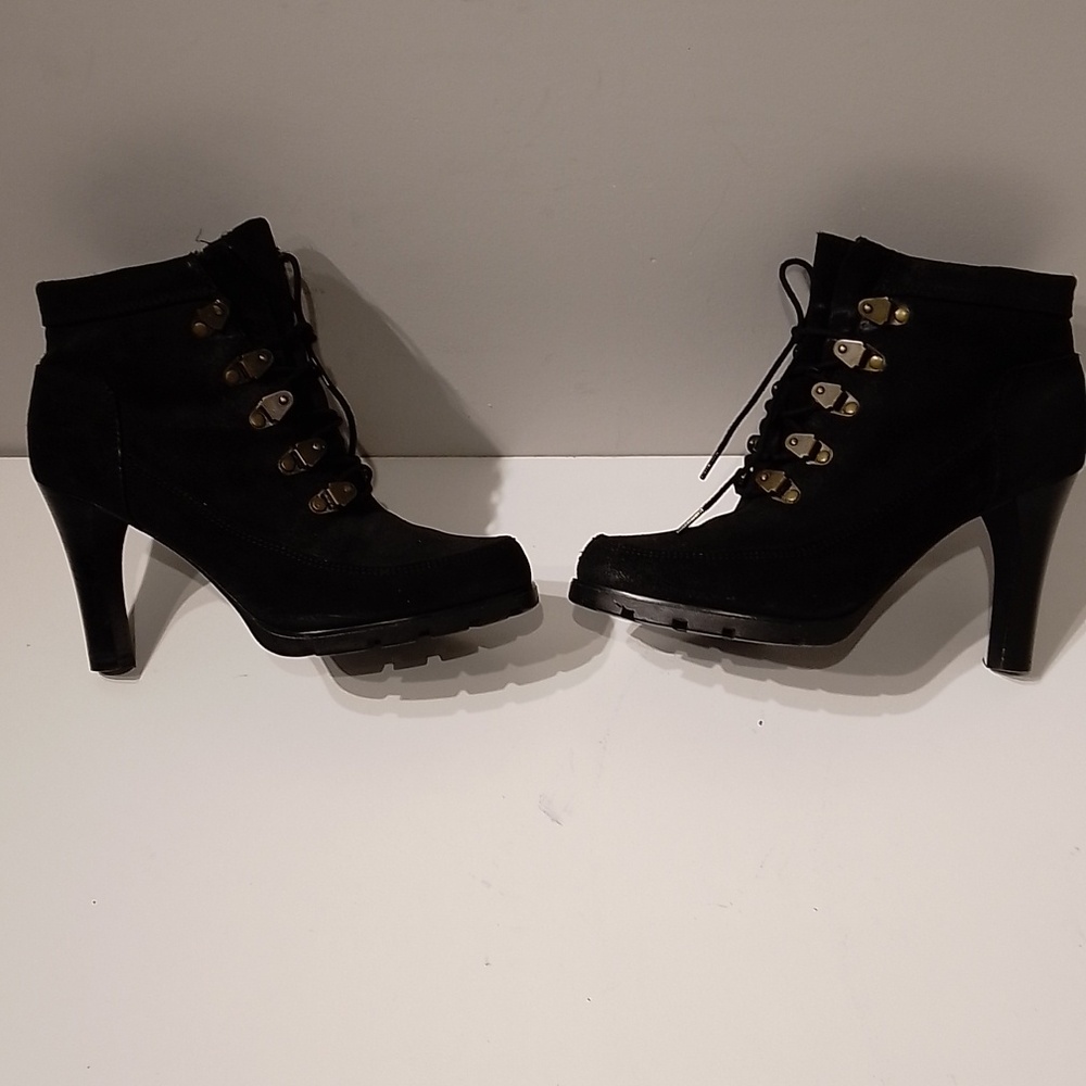 Ralph Lauren Nubuck Black Lace Leather